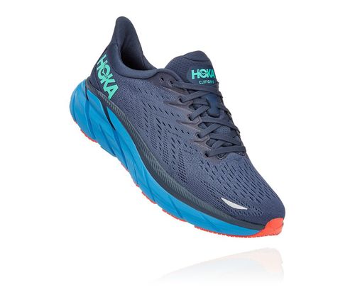 Hoka One One Herre Clifton 8 Road Løpesko Outer Space/Vallarta Blå Norge-89MJE